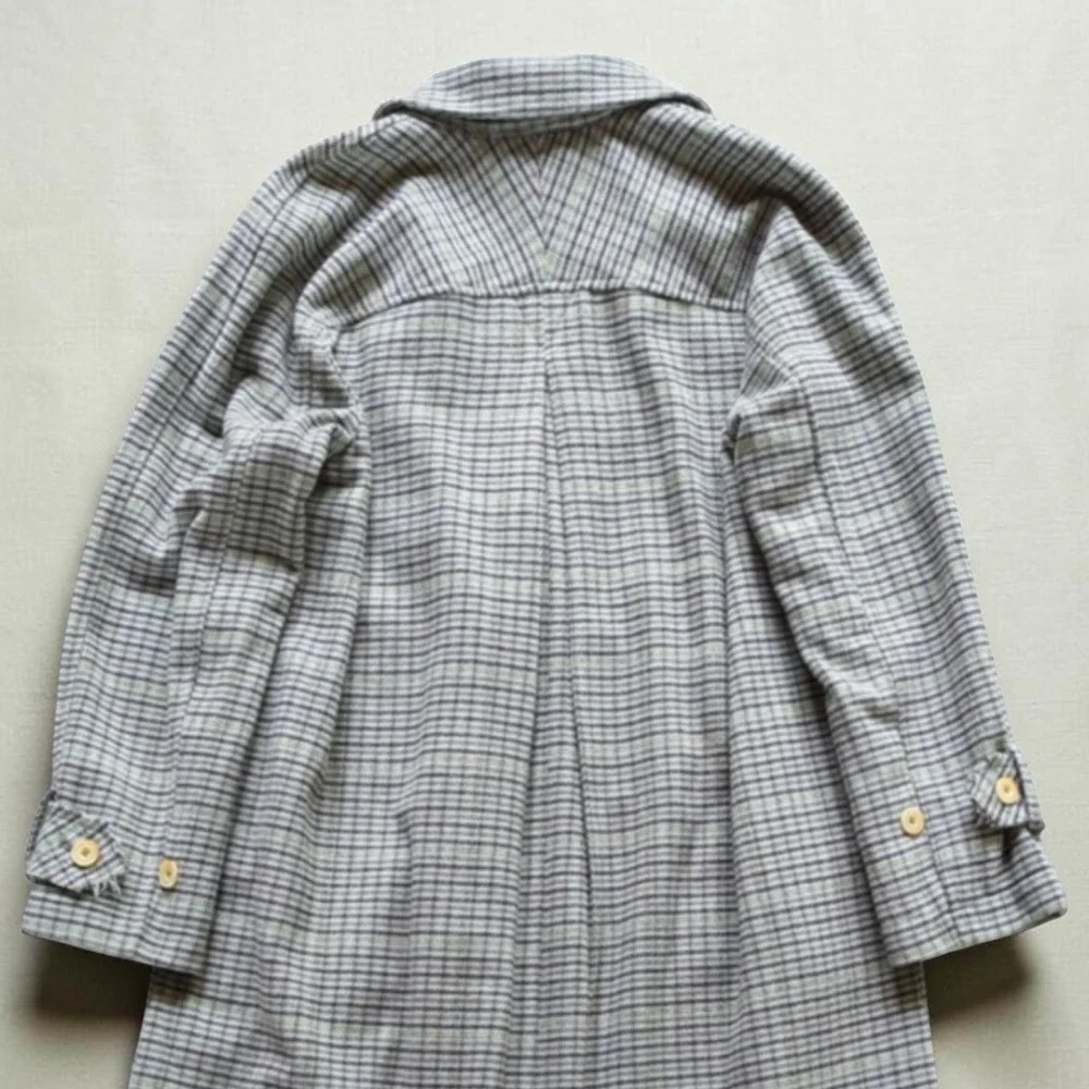 Free People Double Breasted Liberty Plaid Wool Blend Duster Coat Sz S NWOT